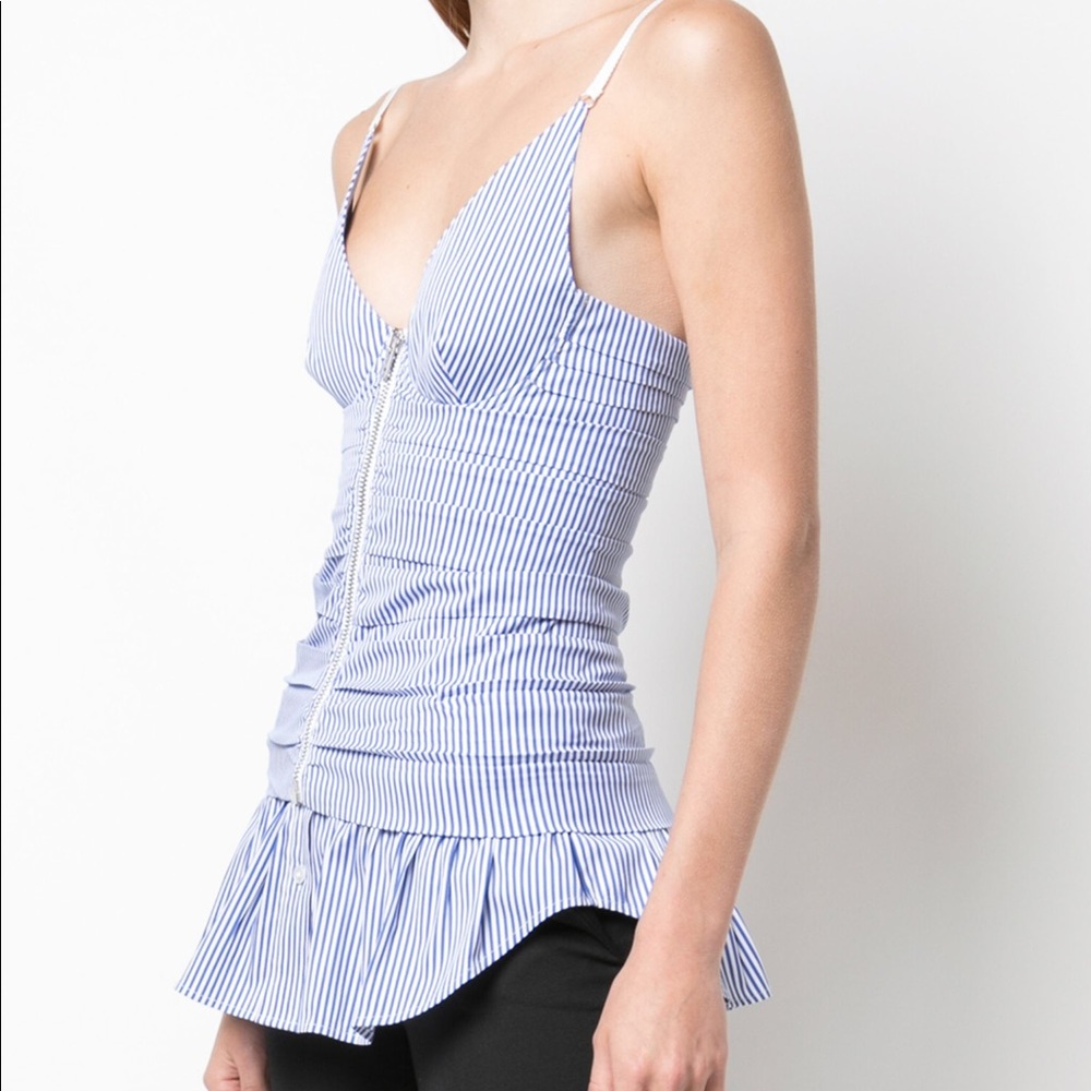 Alexander Wang Ruched Zip Front Cami - Picture 2 of 7